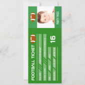 Invitation Football Anniversaire Fête ajouter la photo Billet (Devant)