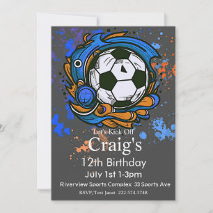 Invitation Football Anniversaire, Football Anniversaire, Foot