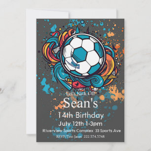 Invitation Football Anniversaire, Football Anniversaire, Foot