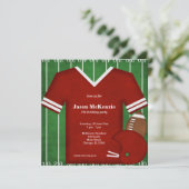 Invitation Football Anniversaire (Rouge) (Debout devant)