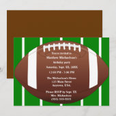 Invitation Football avec Green Football Field (Devant / Derrière)