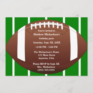 Invitation Football avec Green Football Field