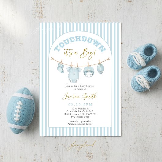 Invitation Football Baby Shower Boy