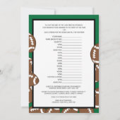 Invitation Football Baby shower Jeu, Soccer - Nom modifiable, (Dos)