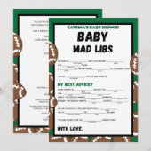 Invitation Football Baby shower Jeu, Soccer - Nom modifiable, (Devant / Derrière)