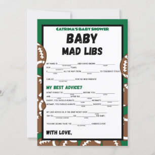 Invitation Football Baby shower Jeu, Soccer - Nom modifiable,