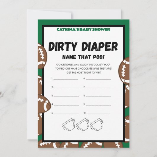 Invitation Football Baby shower Jeu, Soccer - Nom modifiable, (Devant)