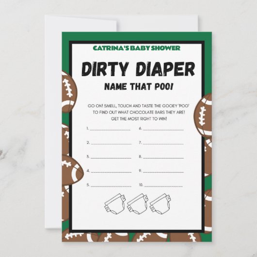 Invitation Football Baby shower Jeu, Soccer - Nom modifiable, (Devant)