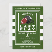 Invitation Football Bachelor Party Jouer Dernier avant le gra (Devant)