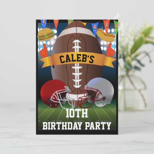Invitation Football & Barbeque BBQ Fête d'anniversaire (Debout devant)