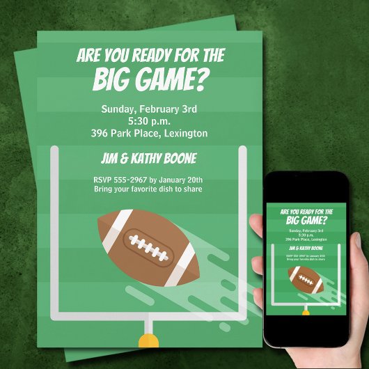 Invitation Football Big Game Watch Party
