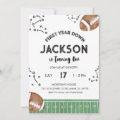 Invitation Football Birthday Invitation, First Year Down,Foot (Devant)
