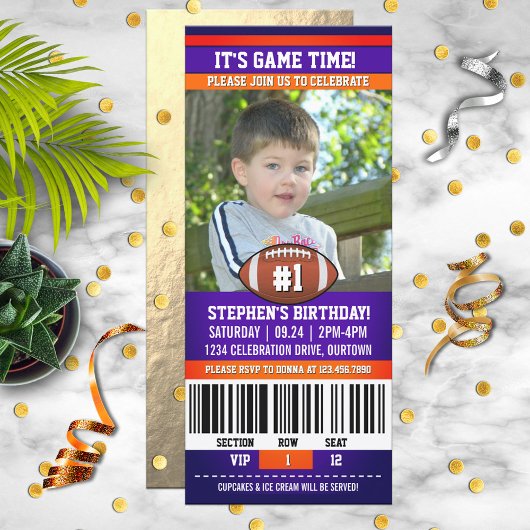 Invitation Football Birthday Photo Template