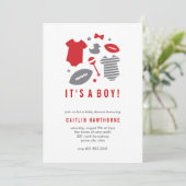 Invitation Football Boy Baby shower (Debout devant)