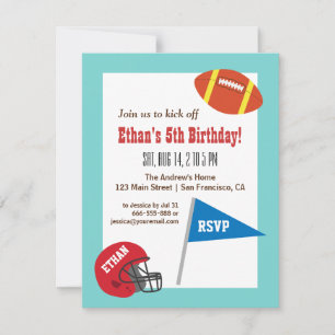 Invitation Football Casque Sports Anniversaire de enfant Part