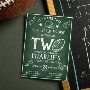Invitation Football Chalkboard moderne Toute l'étoile 2e anni