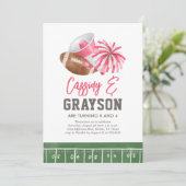 Invitation Football Cheerleader Joint Anniversaire (Debout devant)