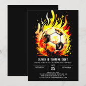 Invitation Football coloré Enfants éditable Anniversaire (Devant / Derrière)