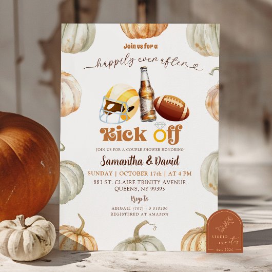 Invitation Football de citrouille pour lancer la douche de co