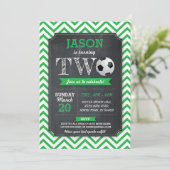 Invitation Football de l'anniversaire DEUX de partie (Debout devant)