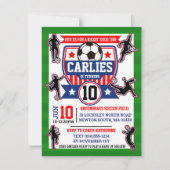 Invitation Football de terrain filles fête d'anniversaire (Devant)