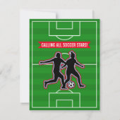 Invitation Football de terrain filles fête d'anniversaire (Dos)