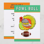 Invitation Football de Thanksgiving (Devant / Derrière)