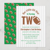 Invitation Football étoilé 2e anniversaire (Devant / Derrière)