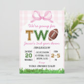 Invitation Football féminin 2e anniversaire Pink Bow (Debout devant)