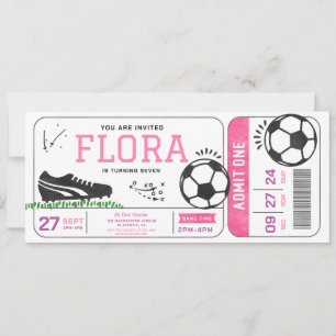 Invitation Football Fille Anniversaire Billetterie Sport Digi