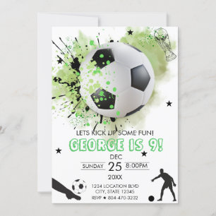 Invitation Football football fête d'anniversaire