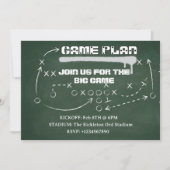Invitation Football Game Plan Chalkboard Big Game Party (Devant)