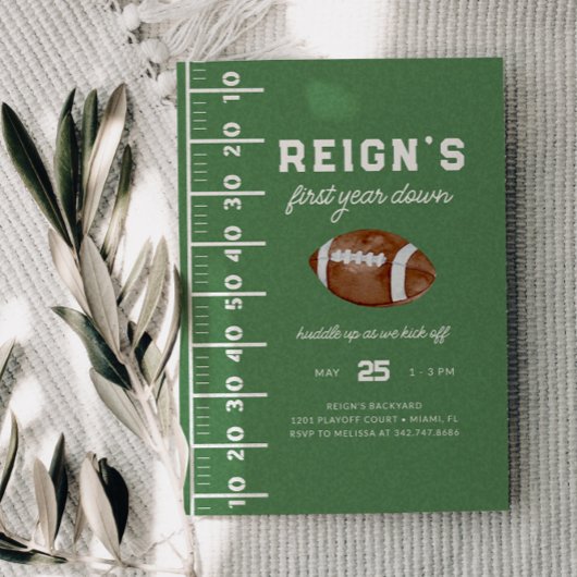 Invitation Football garçon première année bas 1er anniversair