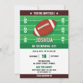 Invitation Football Green Black fête d'anniversaire (Devant)