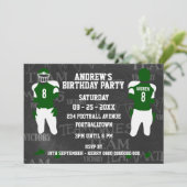 Invitation Football Grid Fer fête d'anniversaire (Debout devant)