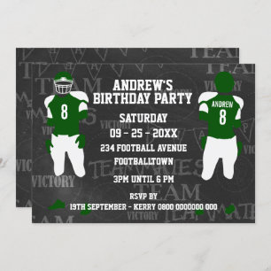 Invitation Football Grid Fer fête d'anniversaire