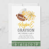 Invitation Football Jaune et Joyeux Anniversaire (Devant)