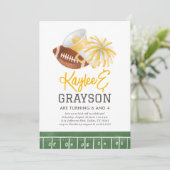 Invitation Football Jaune et Joyeux Anniversaire (Debout devant)