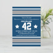 Invitation Football Jersey Blue|Invitations de la fête d'arge (Debout devant)
