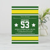 Invitation Football Jersey Green|Invitations à la fête jaune (Debout devant)