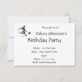 Invitation Football Joueur Sport Anniversaire (Dos)