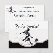 Invitation Football Joueur Sport Anniversaire (Devant / Derrière)
