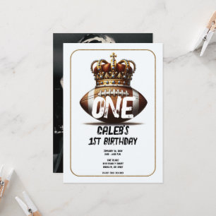 Invitation Football King Gold Crown Photo Retour 1er annivers