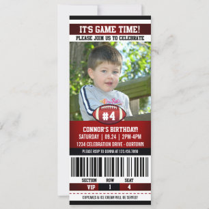 Invitation Football Modèle photo d'anniversaire