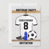 Invitation Football noir blanc Jersey (Devant)