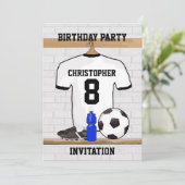 Invitation Football noir blanc Jersey (Debout devant)