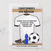 Invitation Football noir blanc Jersey (Dos)