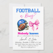 Invitation Football ou Bows Blue ou rose Genre Révélation (Devant)