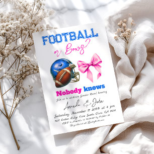 Invitation Football ou Bows Blue ou rose Genre Révélation