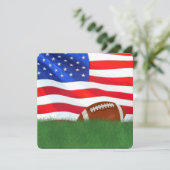 Invitation Football Party avec drapeau américain (Debout devant)